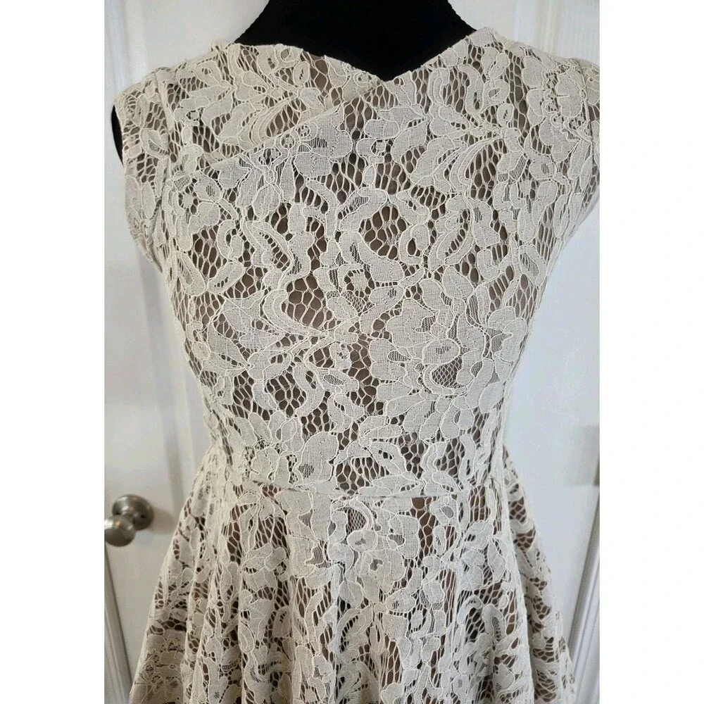 Joyfolie Hazel Fit & Flare Lace Dress in turtledove Girls Size 12
